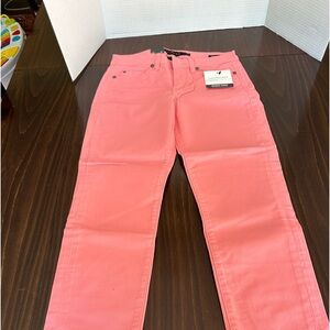 calvin klein Jeans, Power Stretch, Skinny Crop, 
Color:flamingo pink, size2. NWT